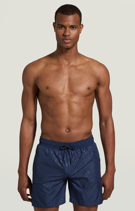 bikkembergs Men's Blue all-over swim shorts