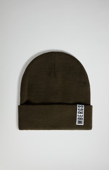 Men's winter hat with tape detail, GREEN Men's winter hat with tape detail, GREEN, hi-res-1