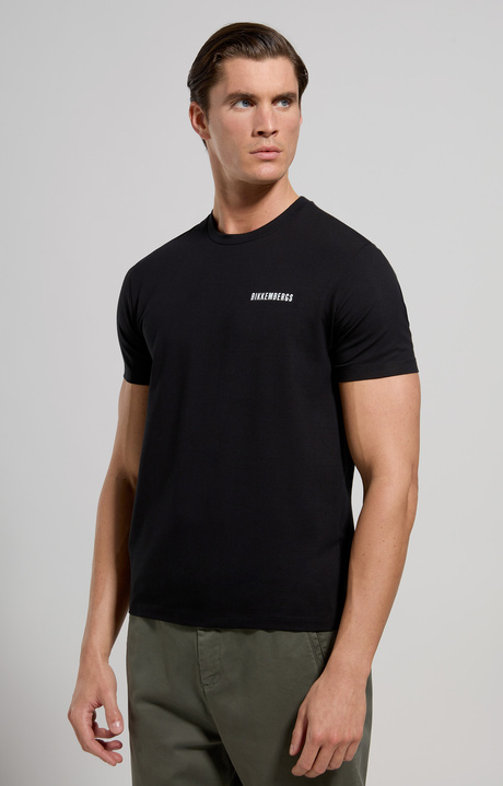 Men's slim fit print T-shirt, BLACK, hi-res-1