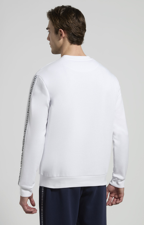 Men&rsquo;s sweatshirt with tape detailing, WHITE, hi-res-1