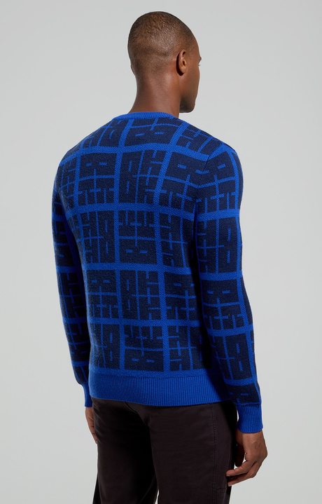 Men’s sweater with all-over logo, BLACK IRIS, hi-res-1