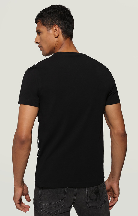 Men's short sleeved T-shirt, BLACK/WHITE, hi-res-1