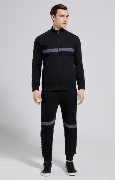 Men's sweatshirt with raised logo, METEORITE BLACK, hi-res-1