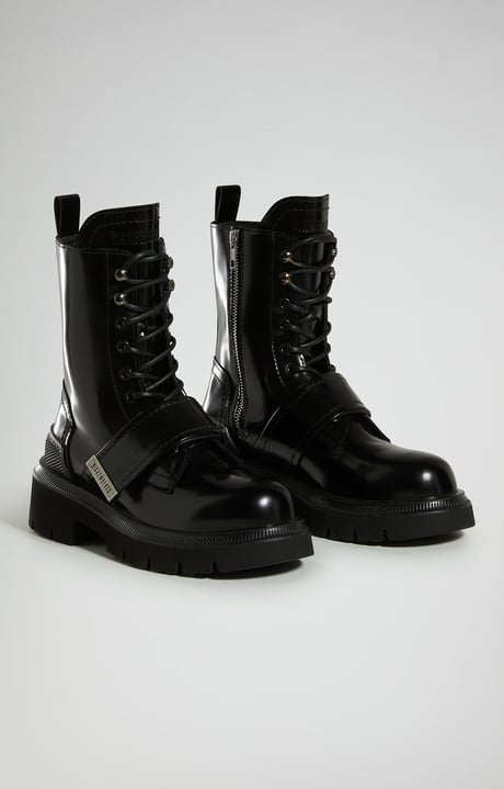 Dress women’s lace-up ankle boots , BLACK Dress women’s lace-up ankle boots , BLACK, hi-res-1