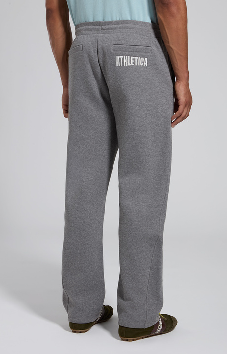 Men's grey loose-fit cotton sweatpants, GREY MELANGE MID/LIGH, hi-res-1