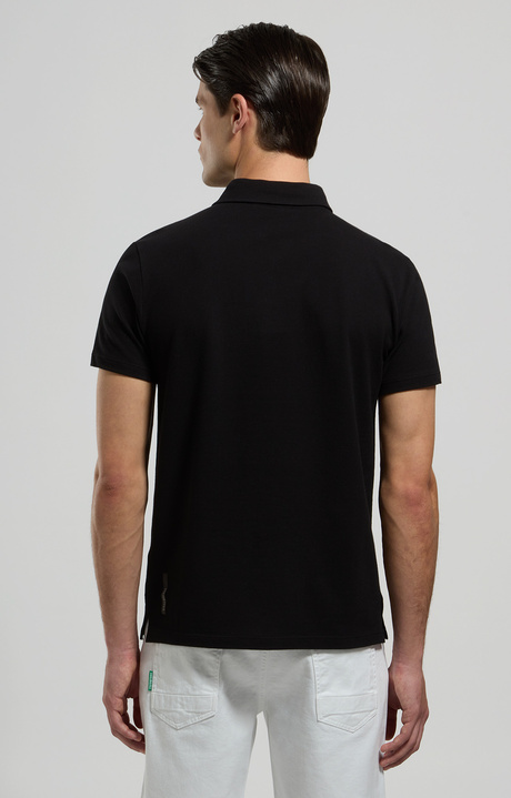 Piquet cotton men's polo shirt, BLACK Piquet cotton men's polo shirt, BLACK, hi-res-1