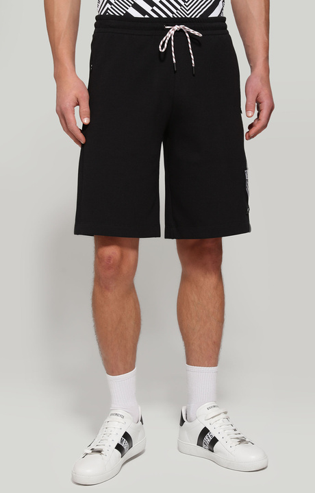 Men's shorts in technical fabric, BLACK, hi-res-1
