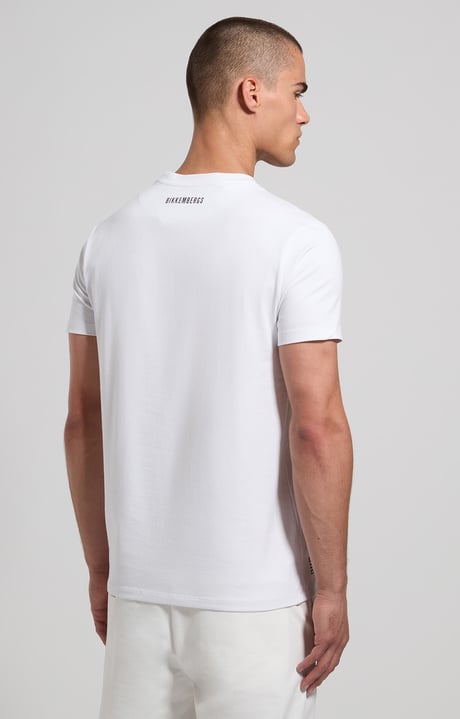 Slim fit men’s T-shirt with “Pioneer” print, WHITE Slim fit men’s T-shirt with “Pioneer” print, WHITE, hi-res-1