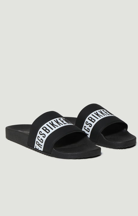 Men's rubber sliders - Pool, BLACK/WHITE, hi-res-1