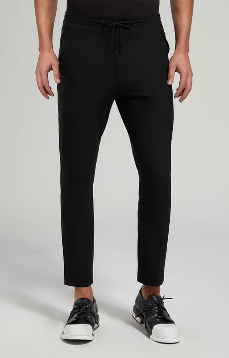 Pantaloni uomo fresco lana, BLACK, hi-res-1