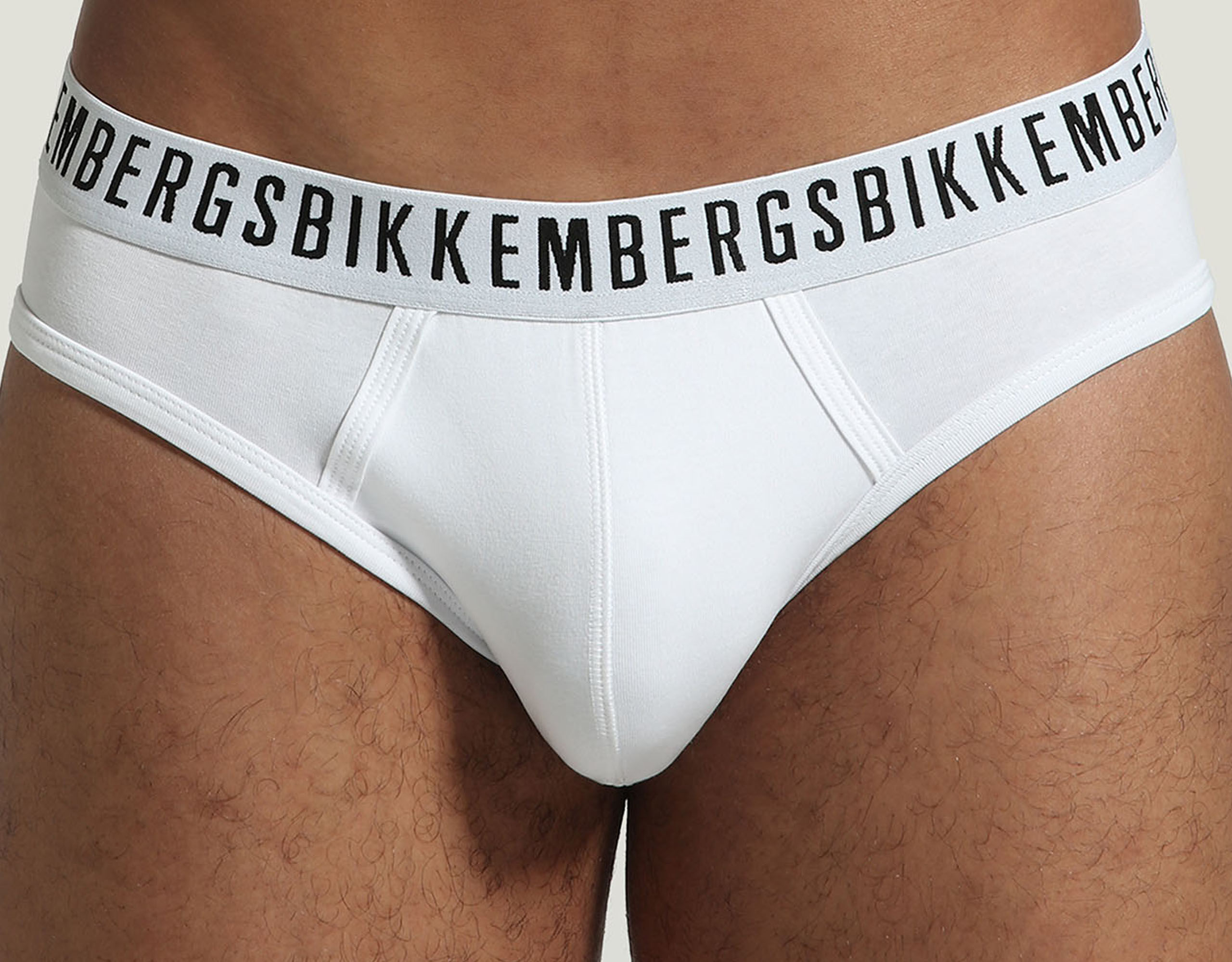 White 3 pack men s briefs in stretch cotton Bikkembergs