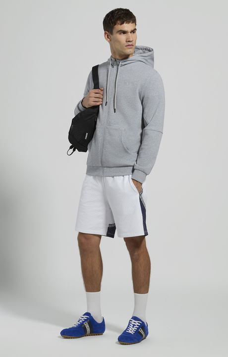 Felpa uomo con cappuccio, GREY MELANGE MID/LIGH, hi-res-1