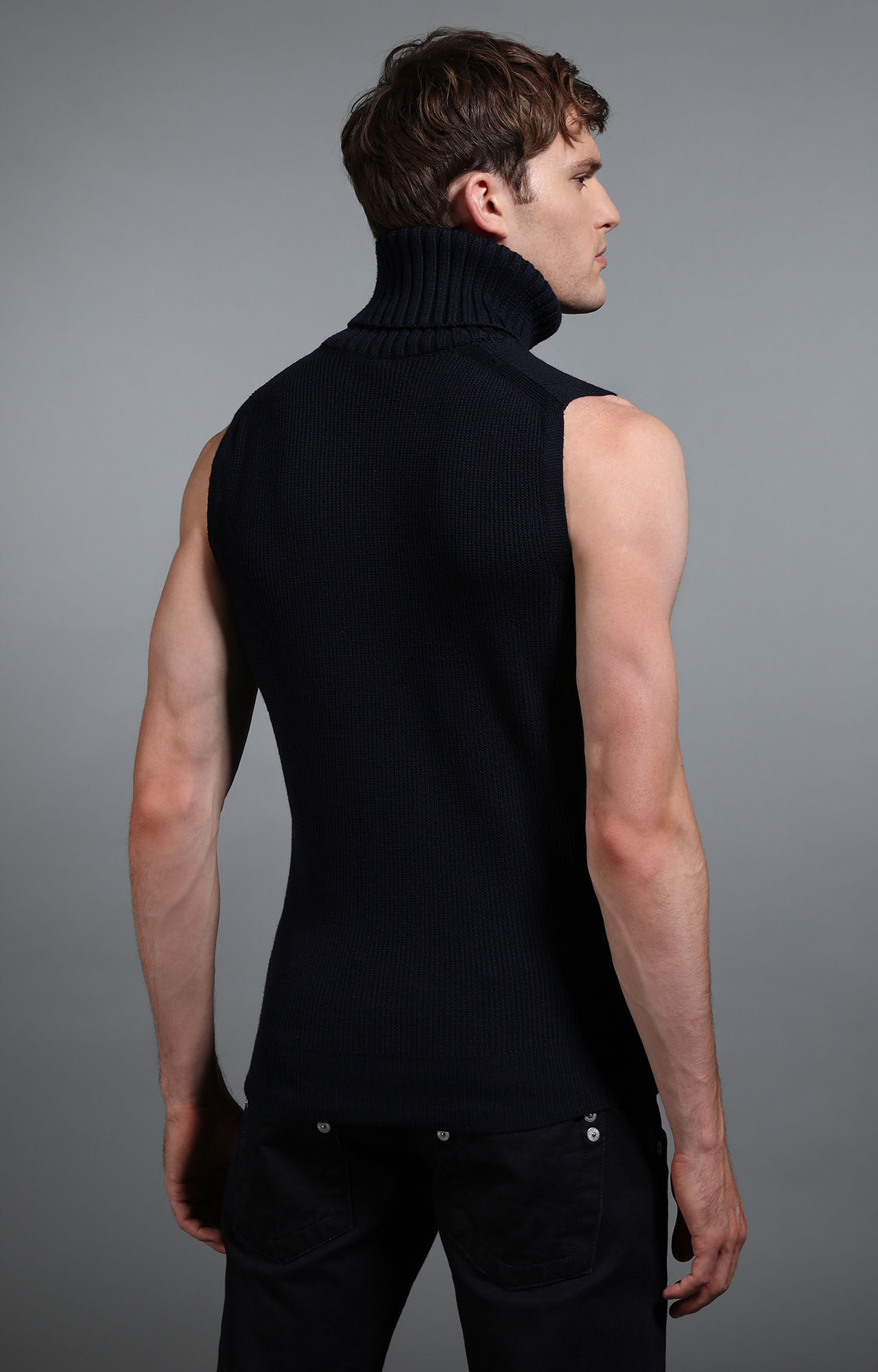 Blue Men s sleeveless turtleneck Bikkembergs