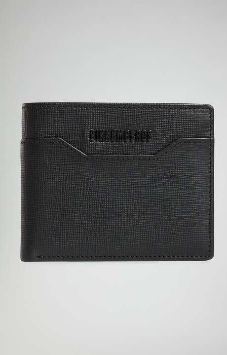 bikkembergs Men's Black wallet in saffiano calf leather