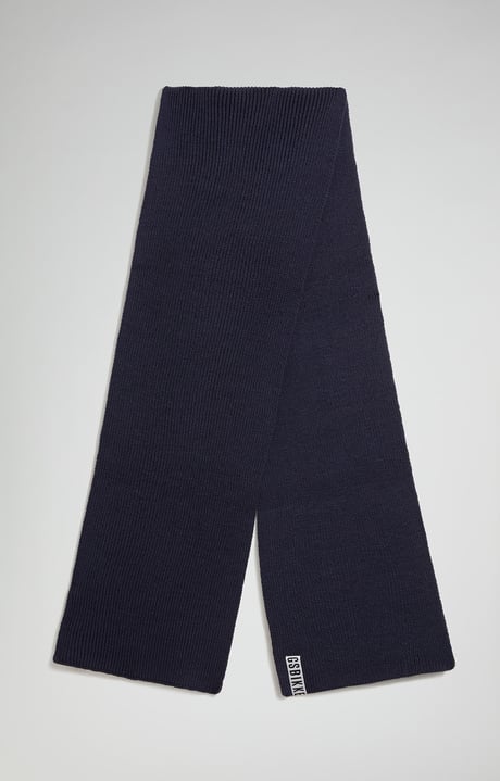 Men's scarf with tape detail, BLUE Men's scarf with tape detail, BLUE, hi-res-1