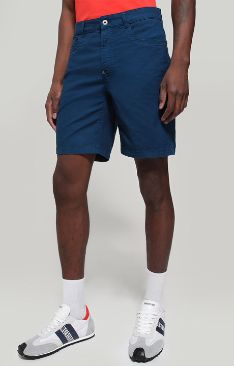 Men's shorts garment-dyed, TURQUOISE, hi-res-1
