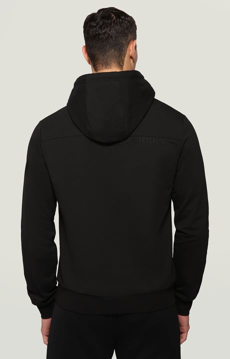 Hoodie men's sweatshirt with print, BLACK Hoodie men's sweatshirt with print, BLACK, hi-res-1