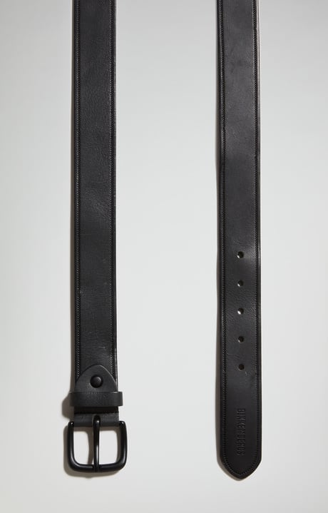 Men's leather belt, BLACK Men's leather belt, BLACK, hi-res-1