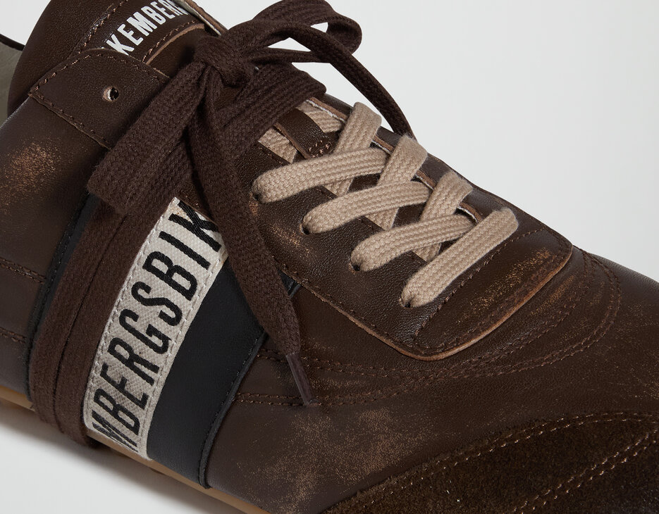 Men's Soccer M distressed leather sneakers, CACAO, hi-res-1
