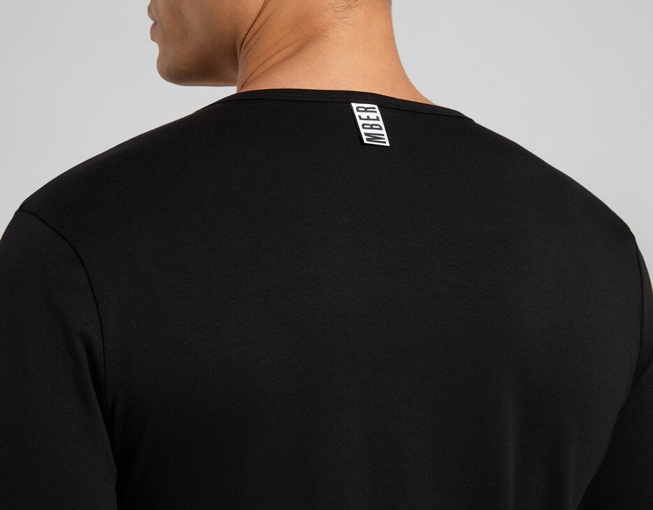 Men's long-sleeve undershirt, BLACK Men's long-sleeve undershirt, BLACK, hi-res-1