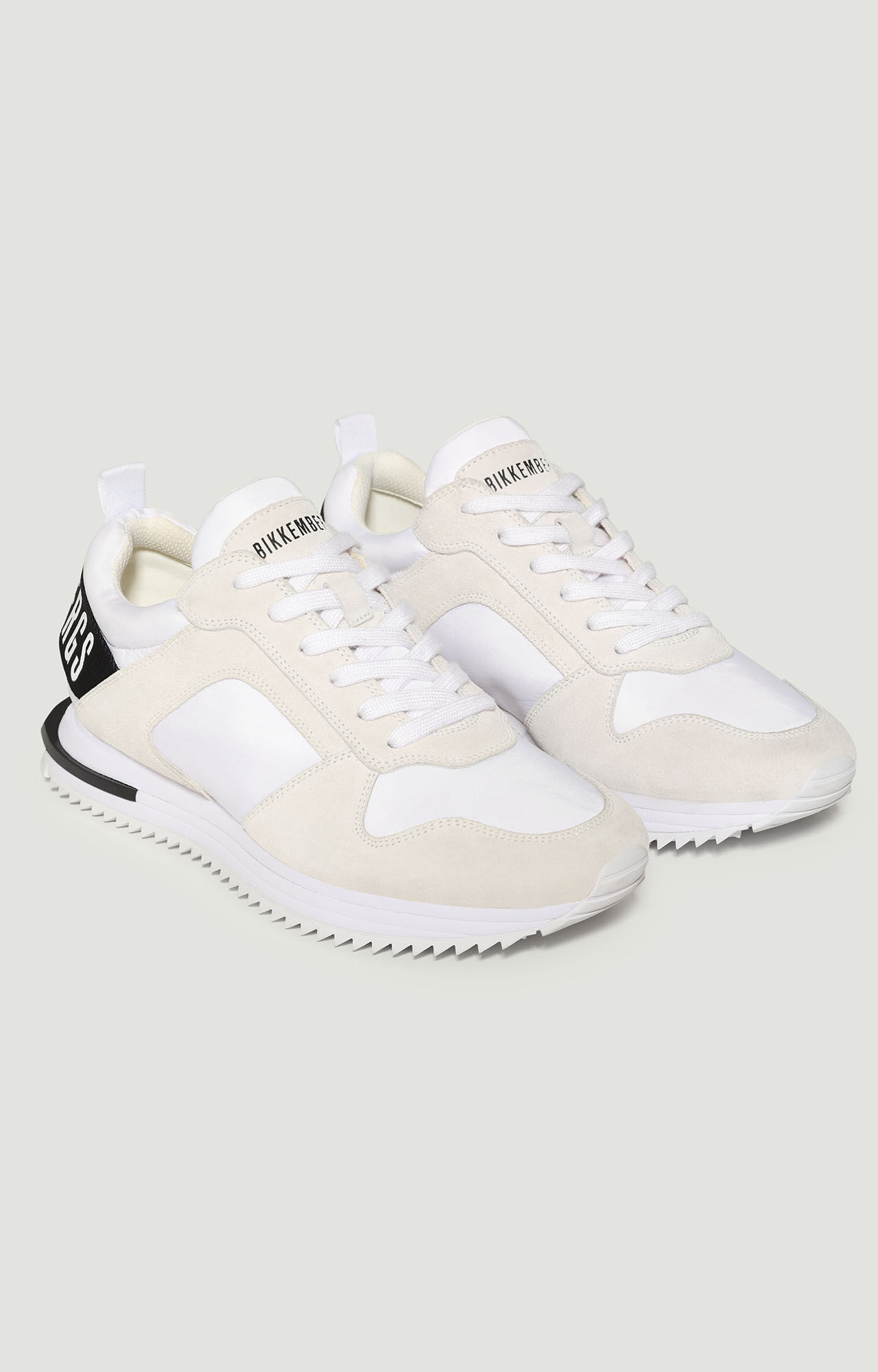 White Men s sneakers with tape Hector Bikkembergs