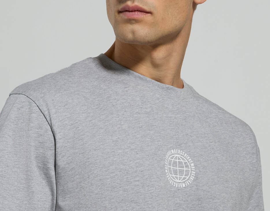 Men's back-print T-shirt, GREY MELANGE MID/LIGH, hi-res-1