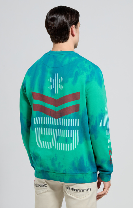 Men's overdyed sweatshirt, ELECTRIC BLUE LEMONADE/BLARNEY, hi-res-1