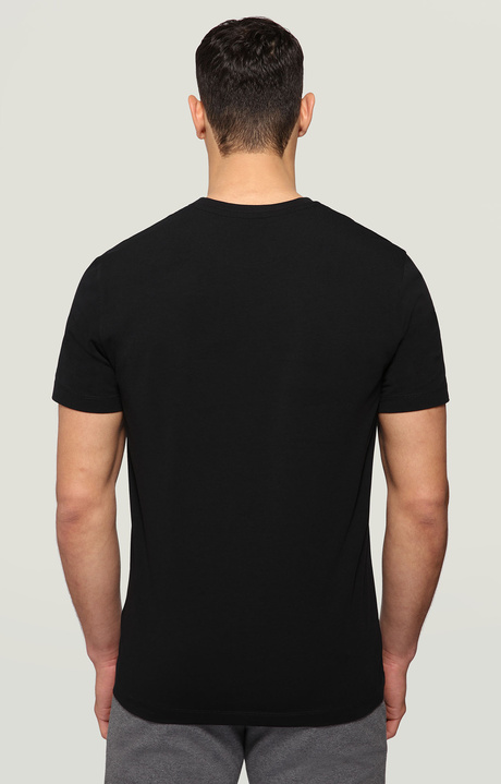 Men's T-shirt with rubber print, BLACK Men's T-shirt with rubber print, BLACK, hi-res-1