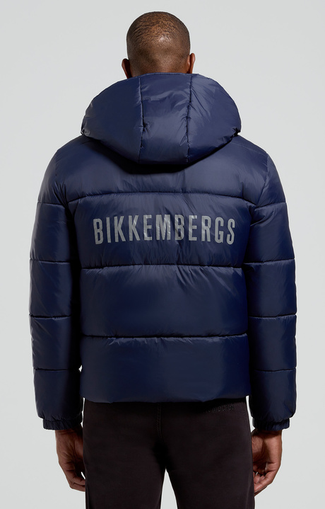 Men’s puffer jacket with reflective print, BLACK IRIS, hi-res-1