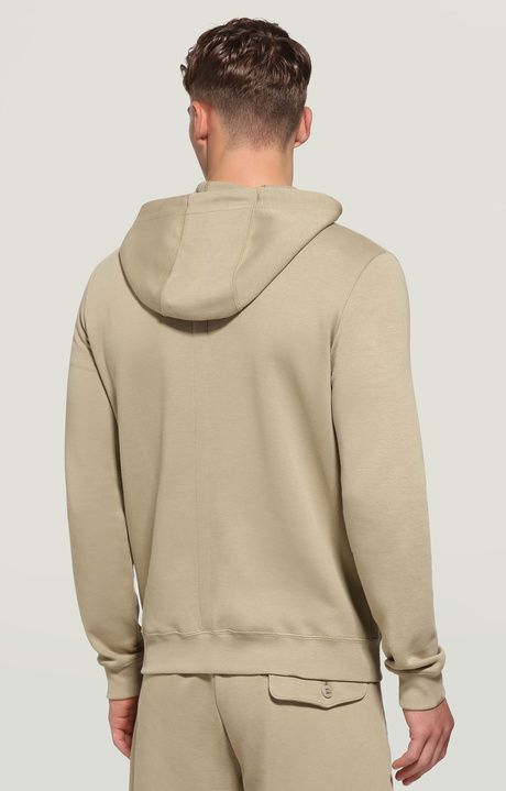 Men's sweatshirt with patch, DARK BEIGE, hi-res-1