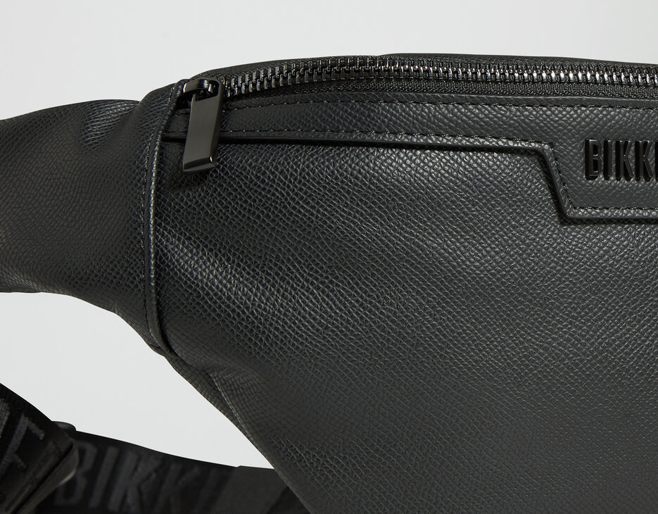 Men's Taunus textured leather belt bag, BLACK, hi-res-1