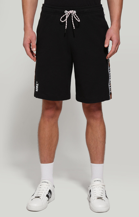 Men's shorts with jacquard tape, BLACK, hi-res-1