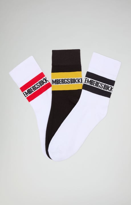 3-pack unisex athletic socks - contrast band, MULTICOLOR 3-pack unisex athletic socks - contrast band, MULTICOLOR, hi-res-1