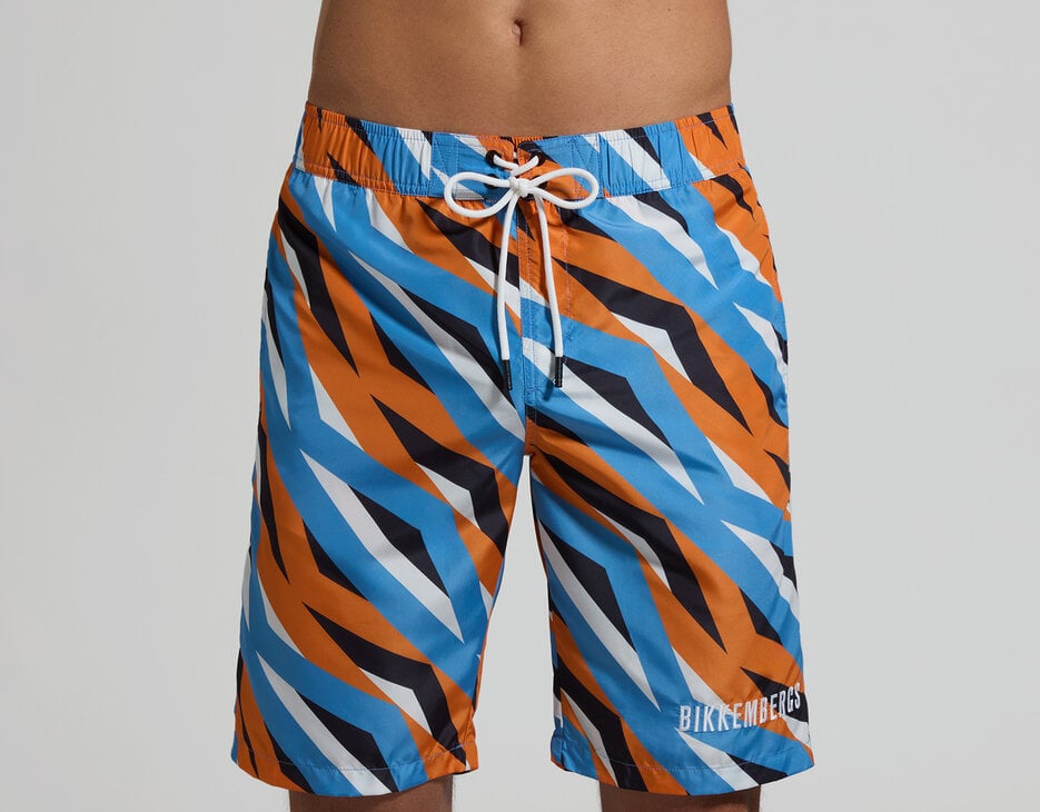 Men's optical boardshorts, ORANGE Men's optical boardshorts, ORANGE, hi-res-1