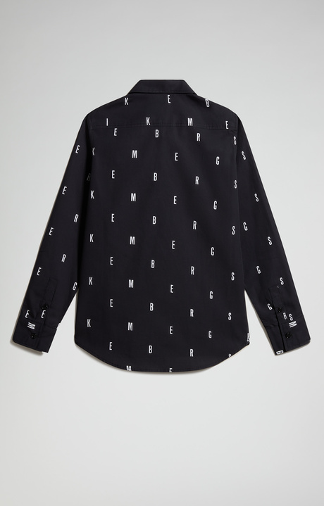 Junior's shirt with all-over logo, BLACK, hi-res-1