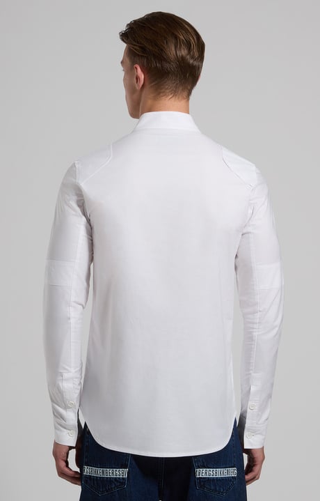 Men’s shirt with band collar, WHITE Men’s shirt with band collar, WHITE, hi-res-1