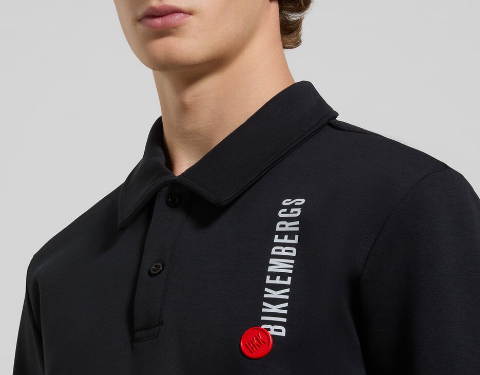 Long-sleeve polo shirt for men, BLACK Long-sleeve polo shirt for men, BLACK, hi-res-1