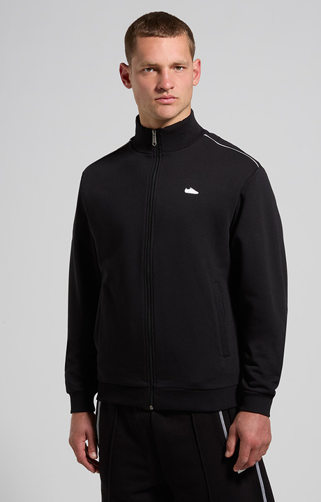 Men&rsquo;s sweatshirt with rubberized patch, BLACK, hi-res-1