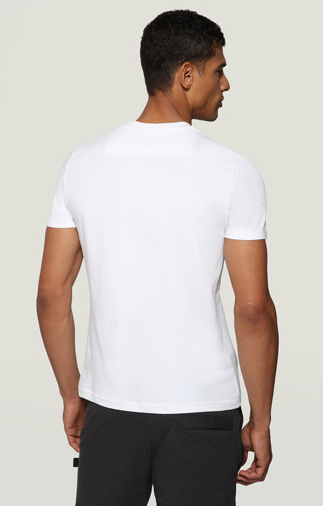 Men's T-shirt with contrast print, OPTICAL WHITE, hi-res-1