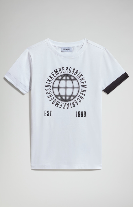 Boys&rsquo; T-shirt with sleeve detail, WHITE, hi-res-1