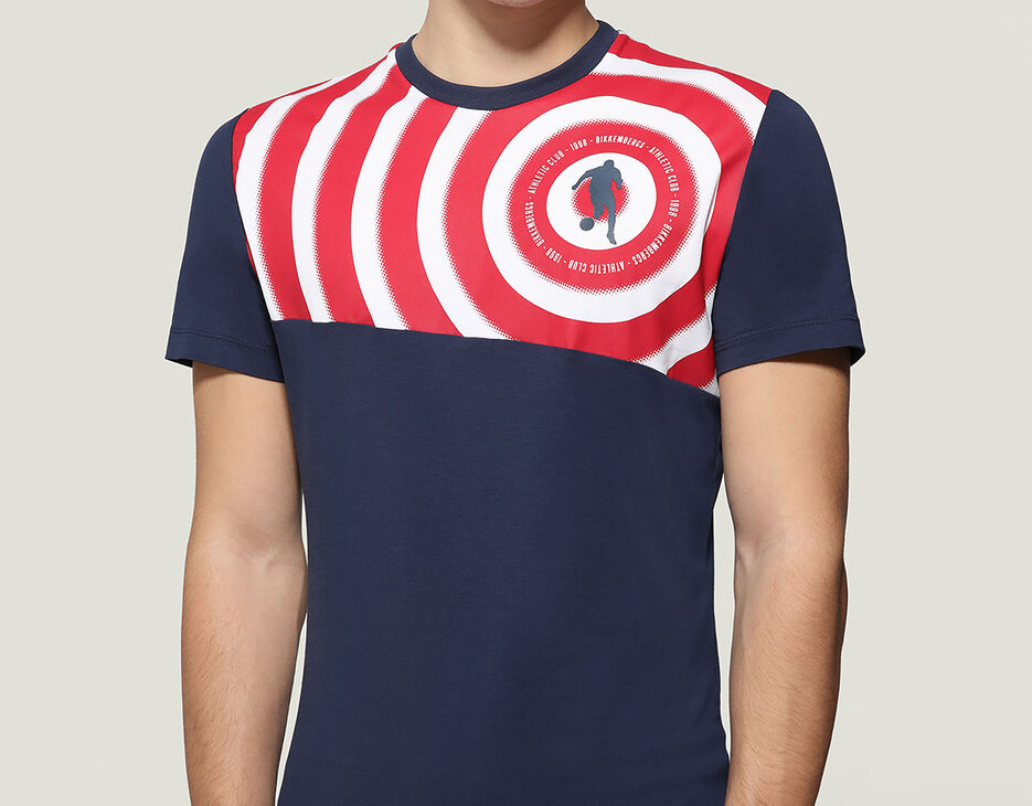 Men's T-shirt with Athletic Club print, NAVY BLUE/WHITE/CARDINAL Men's T-shirt with Athletic Club print, NAVY BLUE/WHITE/CARDINAL, hi-res-1