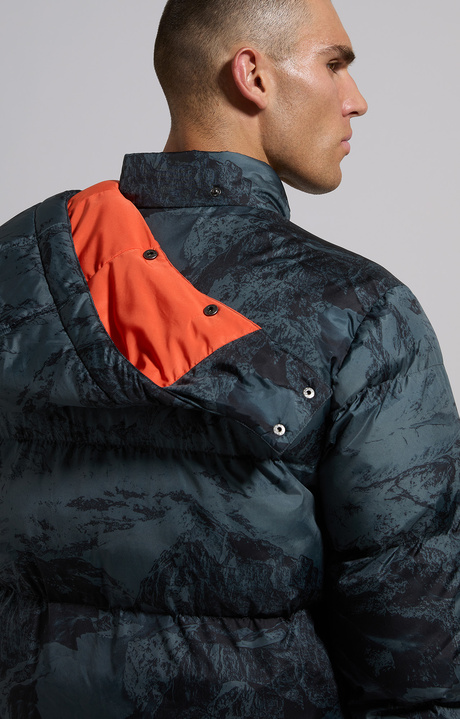 Men's long puffer jacket, ALLOVER GREY, hi-res-1