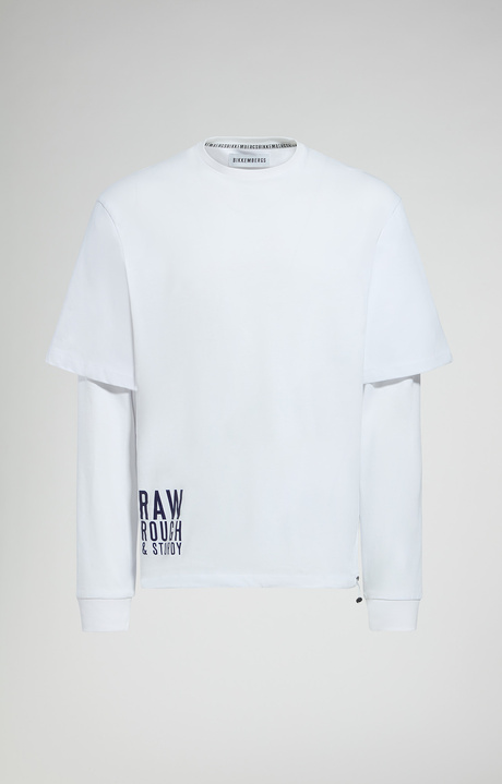 Layered effect men's T-shirt, WHITE, hi-res-1