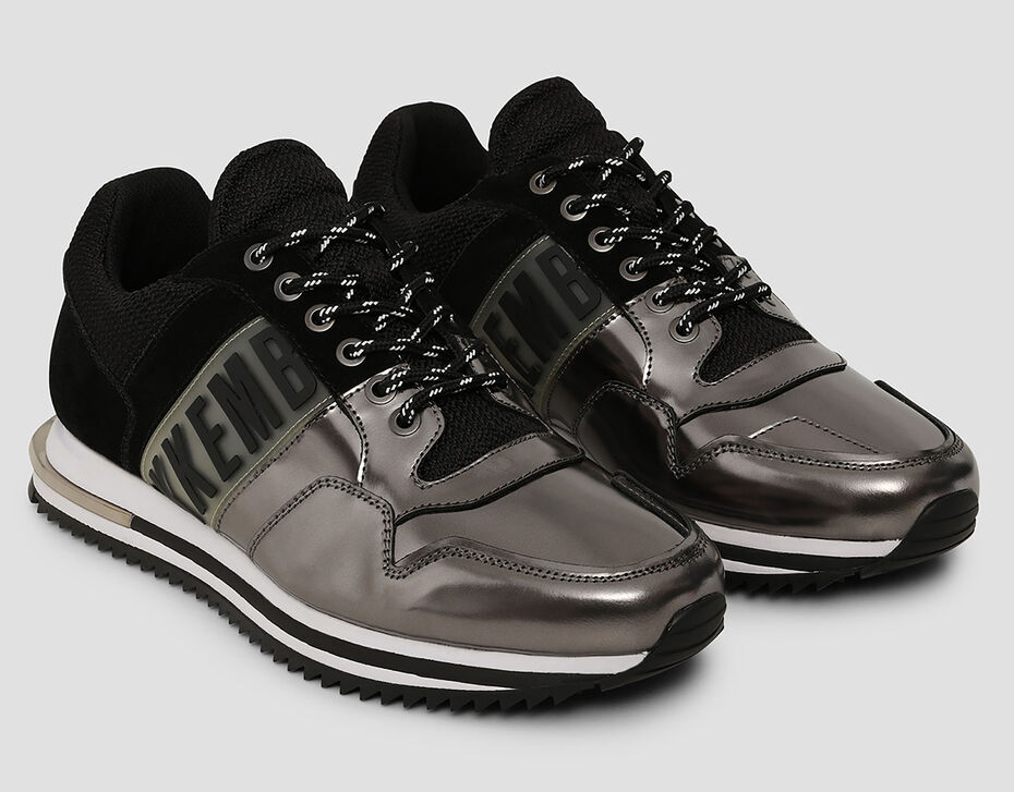 gunmetal gray shoes on Men S Sneakers In Suede Leather Hovan Grey 192bkm0029021 Bikkembergs