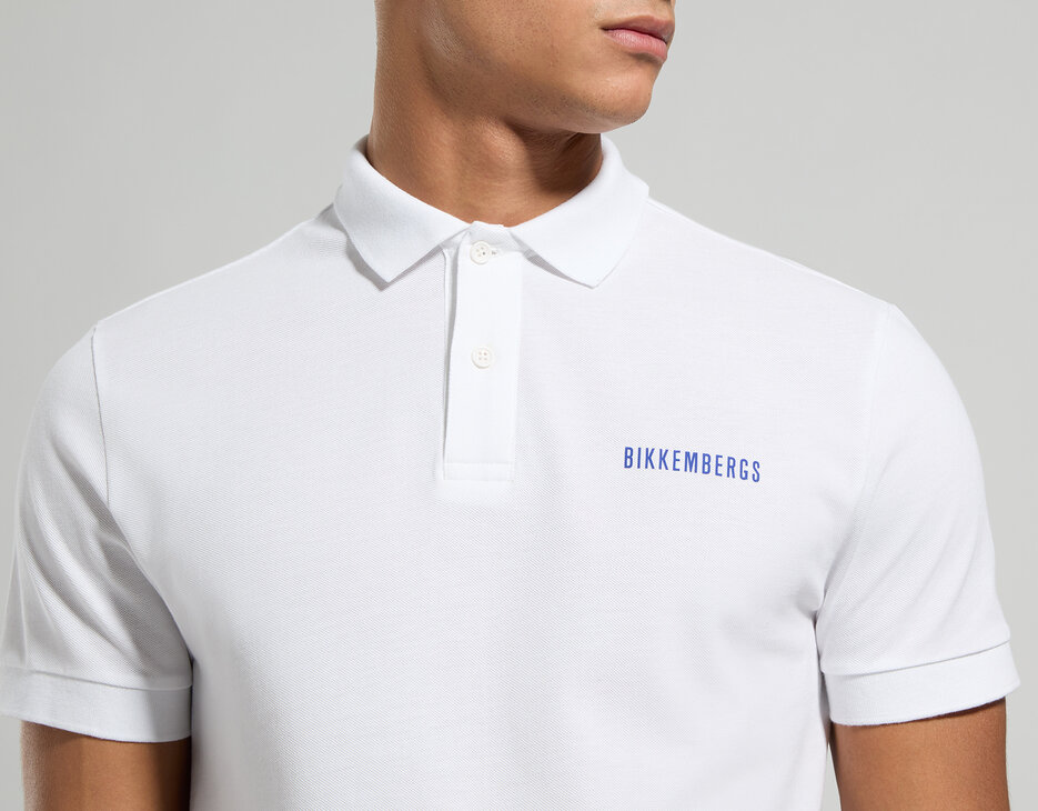 Men's polo shirt - back print, WHITE Men's polo shirt - back print, WHITE, hi-res-1