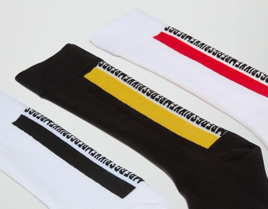 3-pack unisex athletic socks - contrast band, MULTICOLOR 3-pack unisex athletic socks - contrast band, MULTICOLOR, hi-res-1