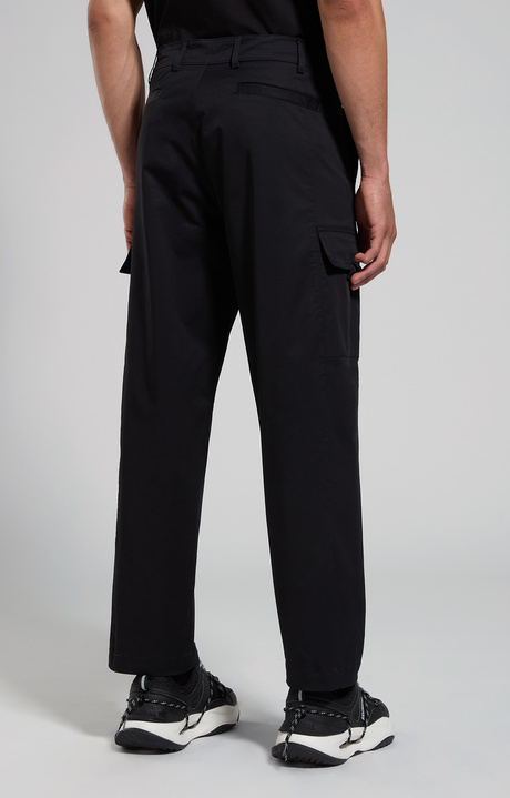 Wide leg men's pants, BLACK, hi-res-1
