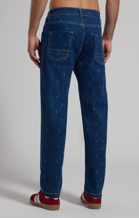 Men's laser-logo jeans, L5 BLUE DENIM, hi-res-1