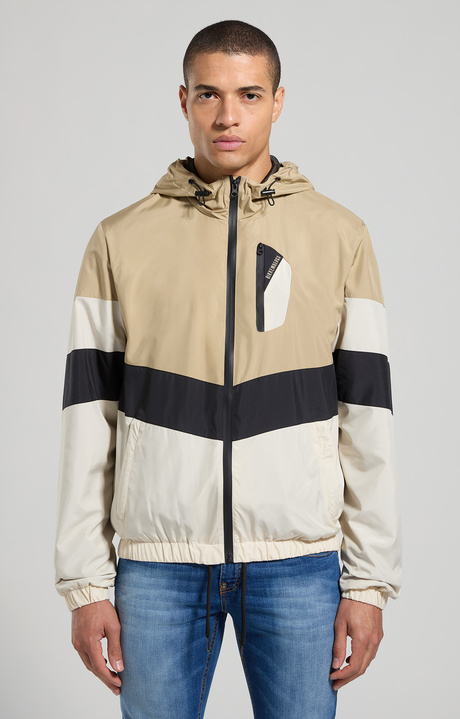 Colour block men's jacket, OLIVE GREY, hi-res-1