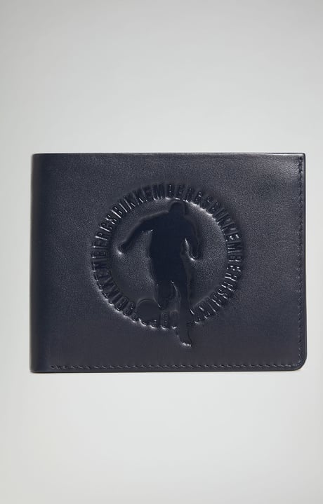 Men's wallet with embossed logo, BLUE Men's wallet with embossed logo, BLUE, hi-res-1